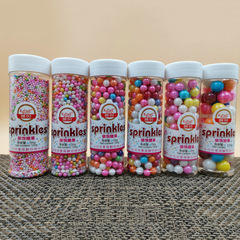 Silver Sugar Beads 130g Bottle Assorted Color Candy Beads Cake Decoration Baking Supplies Decorative Silver Beads Polished Pearl Sugar