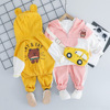 Cartoon set suitable for men and women for early age, autumn, children's clothing, 0-3 years, 2 piece set