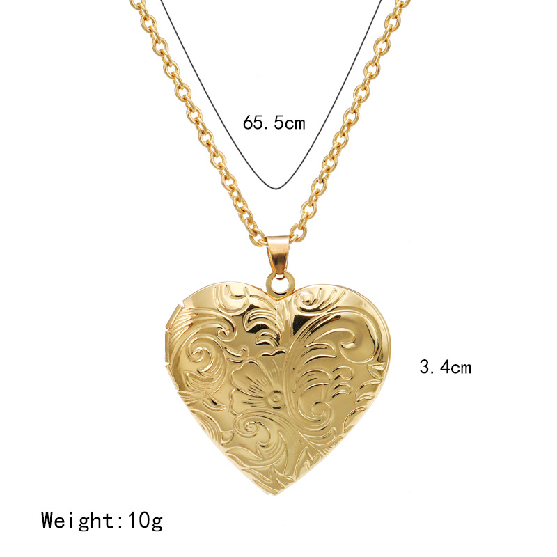 Ethnic Style Heart Shape Copper Plating Necklace 1 Piece display picture 8