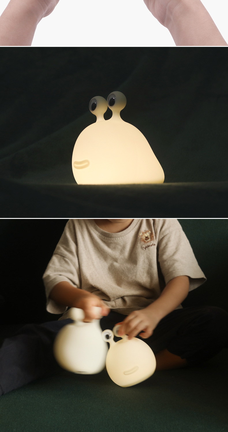 Creative Slug Touch Silicone Night Light Home Children's Eye Protection USB Charging Wireless Timing Soft Light Table Lamp 详情 (7).jpg