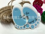 宝宝可爱脚印创意自制包装礼物留言吊牌thank you for popping by
