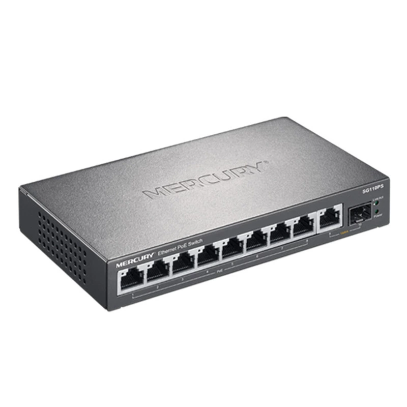 Mercury SG110PS Полный гигабитный Ethernet 8-портовый 9-портовый POE коммутатор маршрутизатор Symptimum Symptimable сеть разделение линии