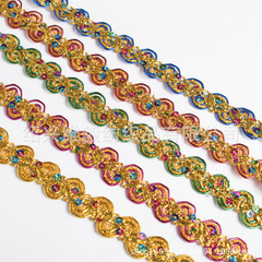 Gold Thread Glitter Edge Ethnic Style Five-Color Tassel Truck Top Edge Buddha Hall Altar Edge 9m