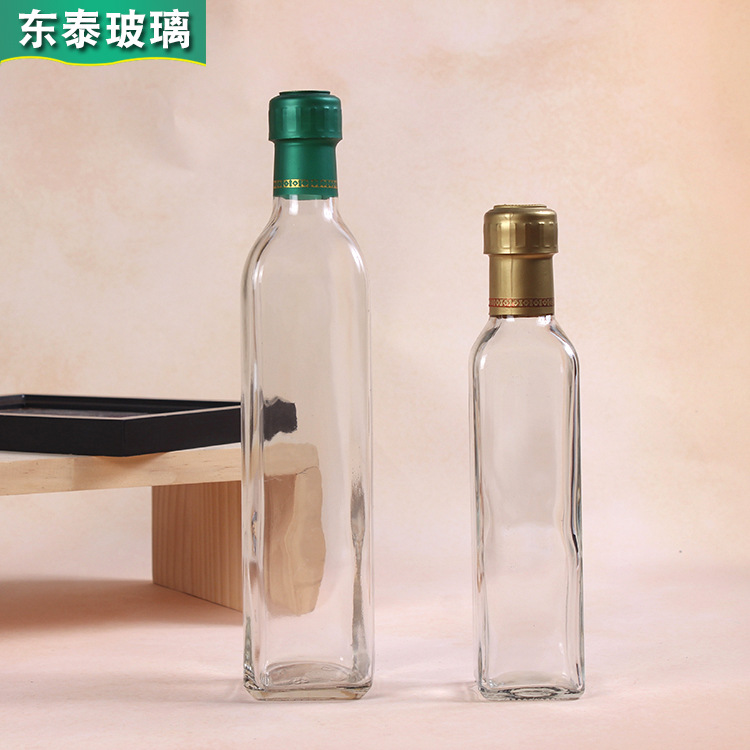 Home Furnishing kitchen Glass transparent Olive oil bottle 100ml With cover seal up Soy sauce 250ml Complete specifications