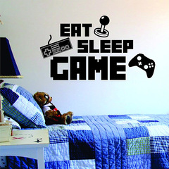 Outside exit promotion creative precision carved game machine EAT SLEEPGAME bedroom children's room wall sticker
