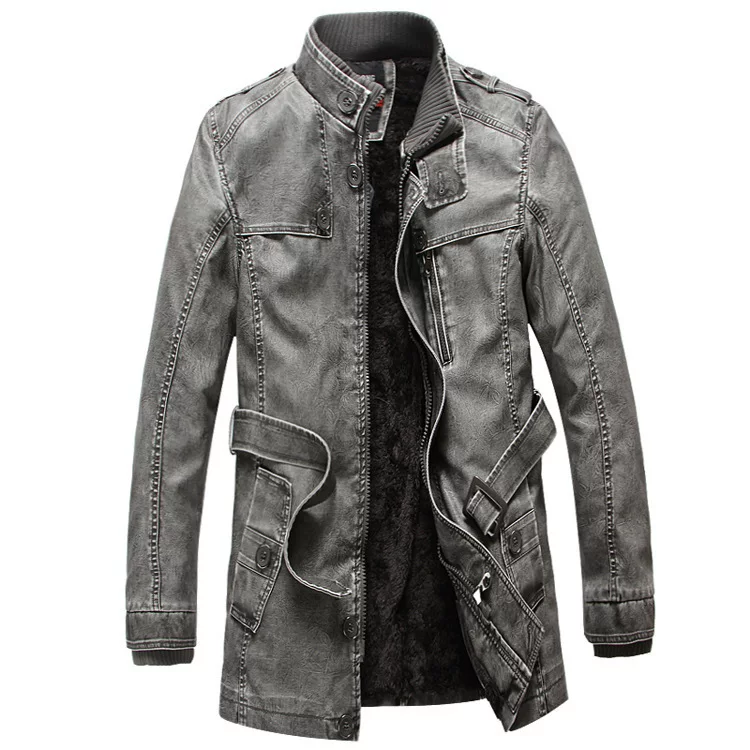 Длинный флисовый полиуретановый тренч с молнией для отдыха, 2019 год, slim fit, средняя длина