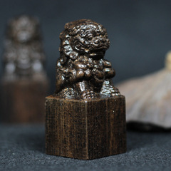 Agarwood Lion Seal Official Seal Baby Grab-A-Week Handle Craft Wood Carving Craftwork Taobao Manufacturer Supply