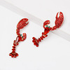 52698 Jujia's new red lobster earrings European and American personality earrings manufacturers direct sales cross -border e -commerce Wish