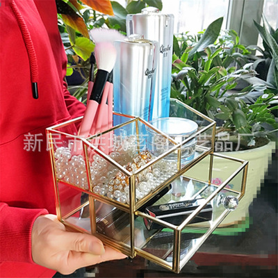 北欧网红ins化妆品收纳盒桌面护肤品奢华储物架梳妆台收纳置物架|ms