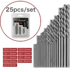 25pcs/set micro high-speed steel spiral drill bit set high-speed steel woodworking micro drill 0.5mm~3mm set 