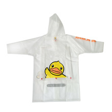厂家生产定制 时尚半透明小黄鸭tpu儿童雨衣 防水登山徒步雨衣