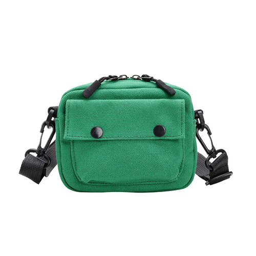  new Korean style children's solid color canvas shoulder bag, casual and versatile bag for boys and girls, fashionable and simple small shoulder bag