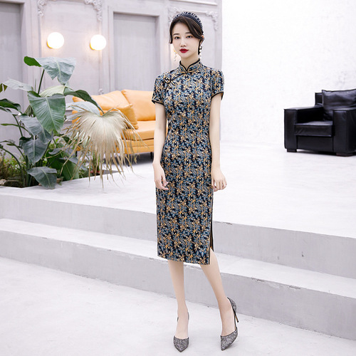 Chinese Dress cheongsam for womenJi Qipao high short sleeve cheongsam