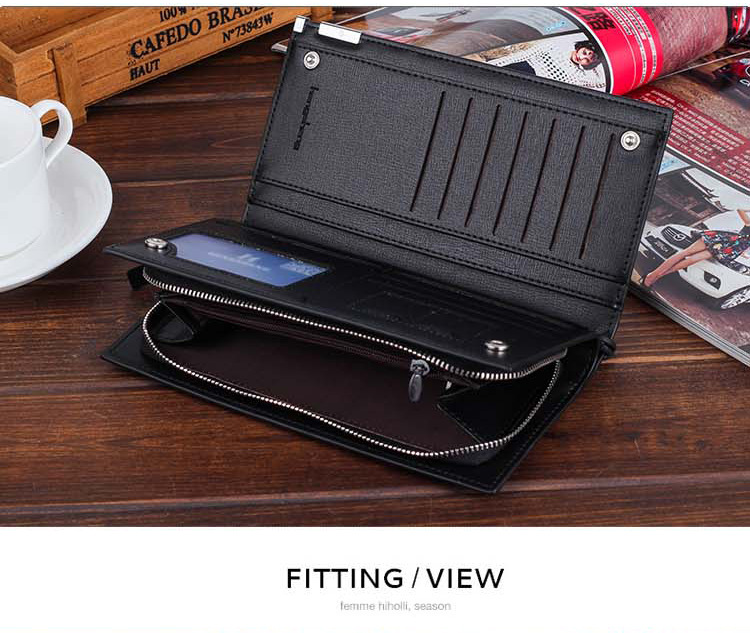 Long Wallet Men's Multi-card Zipper Clutch Bag Simple European And American Style Factory Sales display picture 11