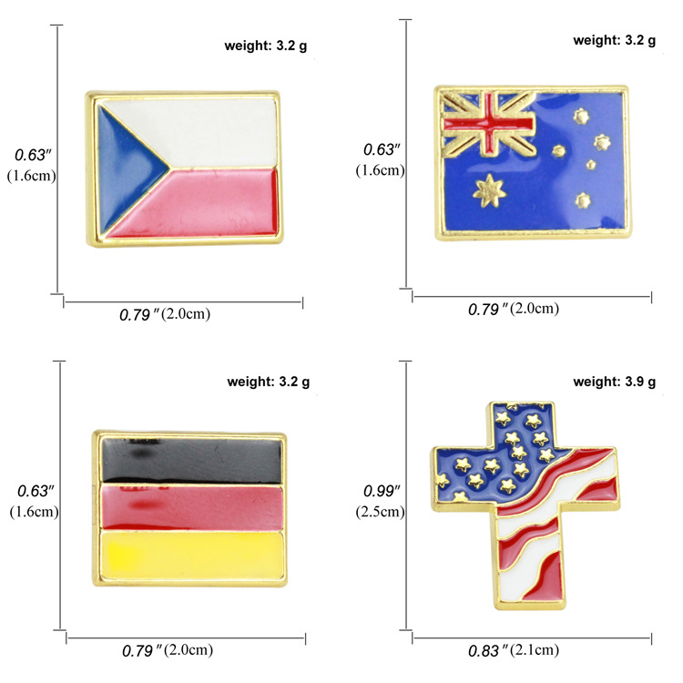 6g Weight Brooches Classification Daily, Street Occasion Alloy Material National Flag Pattern Unisex Gender Asymmetrical, Enamel Design Casual, Simple Style Style Casual Simple Style Pin National Flag Alloy Asymmetrical Enamel Unisex Brooches 2