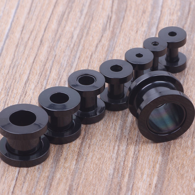 10mm Colored Pulley Ear Expander, Stainless Steel/Titanium Steel Ear Piercing Jewelry, Hollow Taper Earrings detail image 14