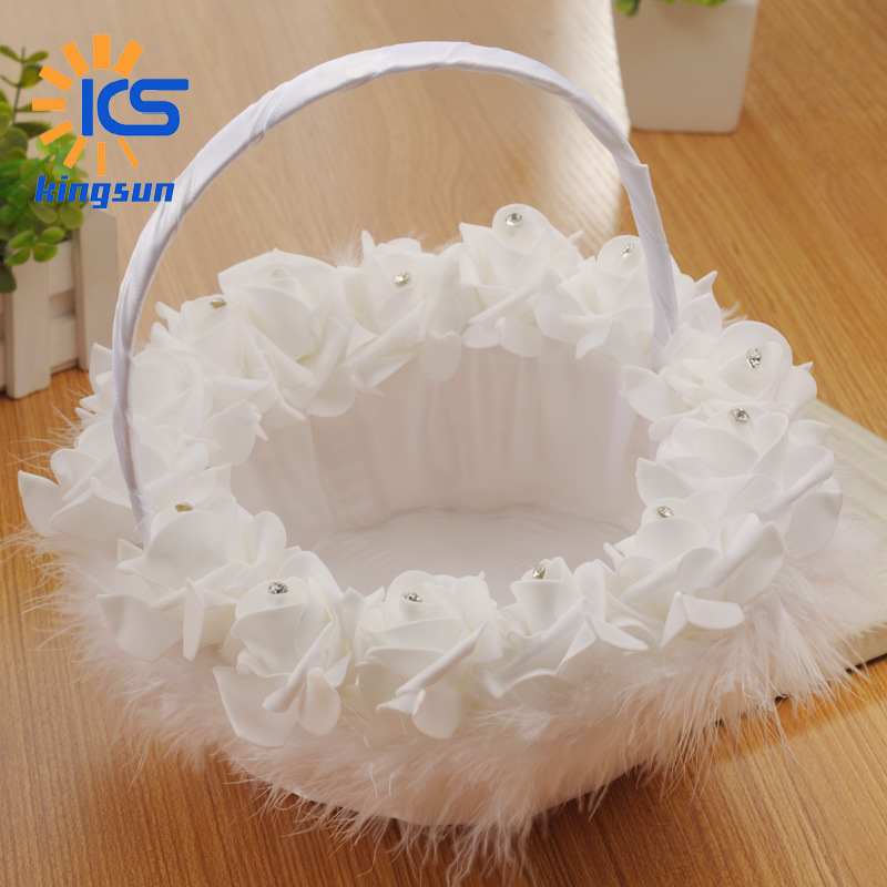 European style Wedding celebration Flower basket PE foam Lace wedding bride Flower basket marry portable Flower basket Wedding supplies wholesale