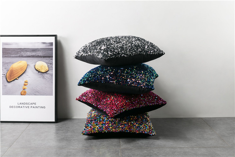 Housse de coussin décorative pour canapé, motif floral, broderie colorée, couleur unie, style nordique_voghion.com