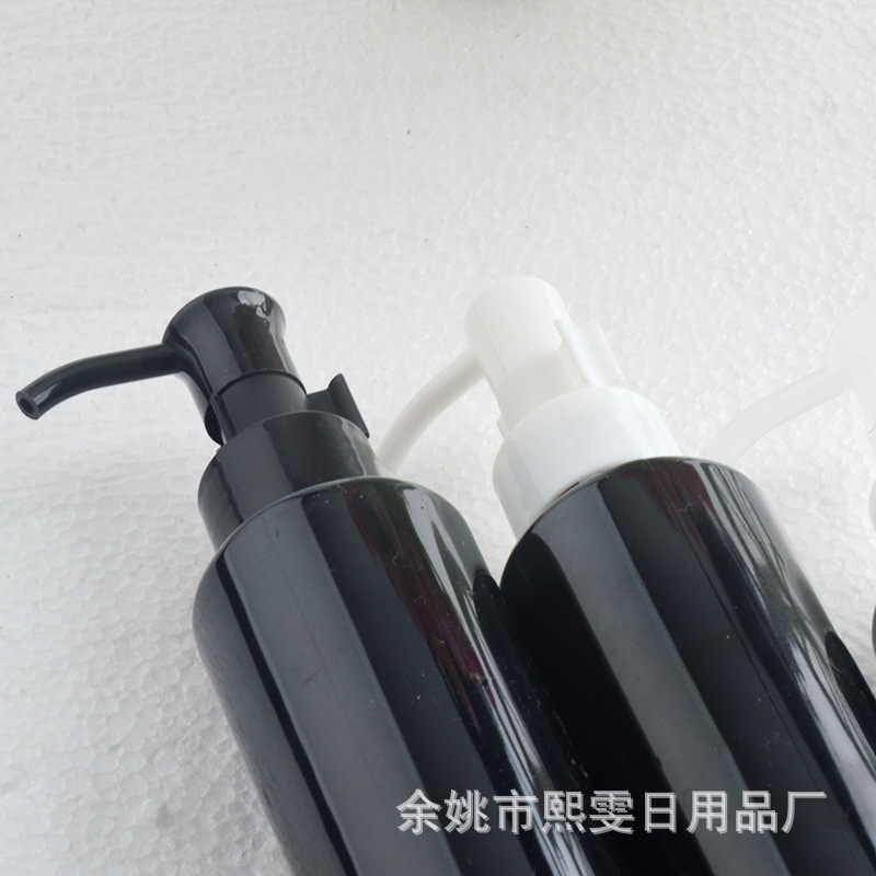 厂家直销150ml毫升平肩黑色油嘴泵瓶卸妆油泵瓶护发素精油分装瓶