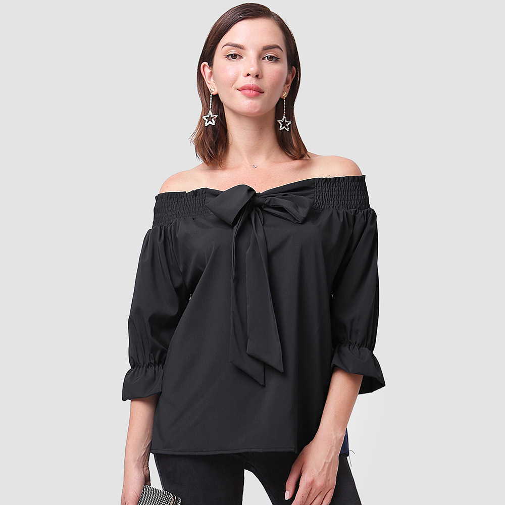 off-shoulder two-sided T-shirt  NSJR33376