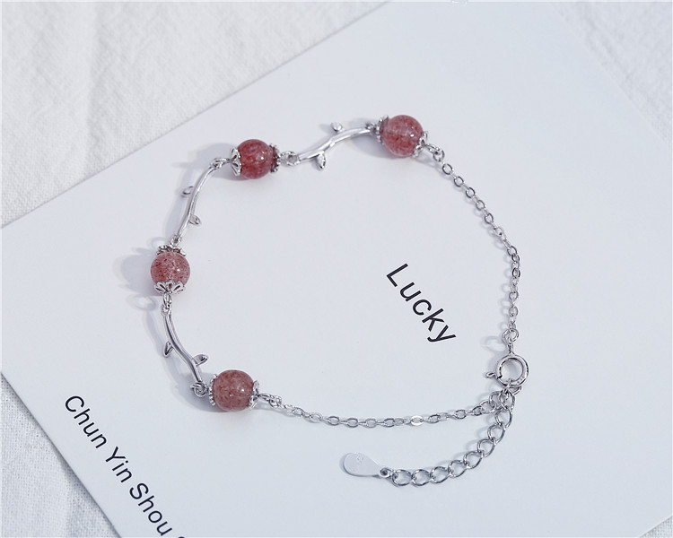2020 2020 Designer Cash Sterling Silver Crystal Strawberry Female Girlfriends Simple Bracelet Japanese Sweet Stage Performance Pink Crystal Jewel From Hudao3 24 48 Dhgate Com