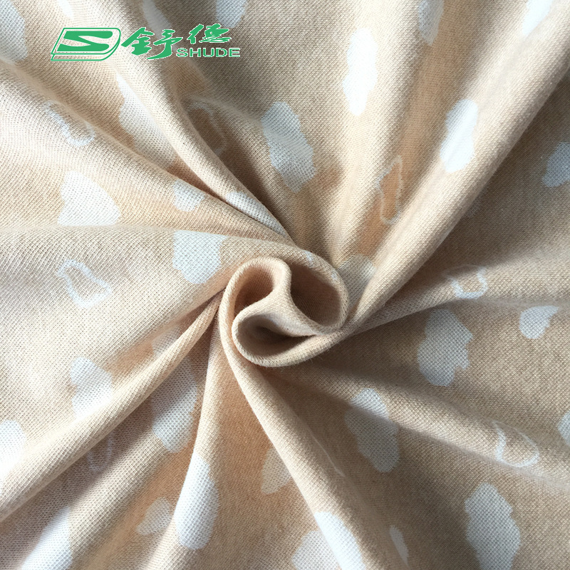 印花彩棉婴儿乳胶枕套针织布 宝宝小清新面料 纯棉卡通儿童服装布