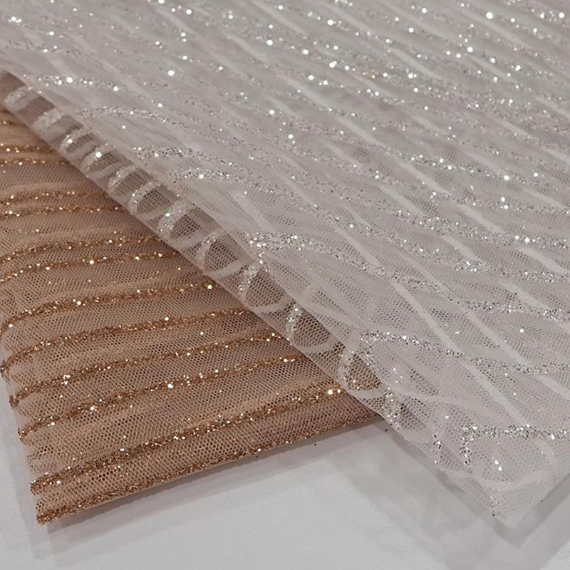 Fabricantes de suministro de posicionamiento oro y plata polvo de sequilla tela de moda vestido de boda tela de mujer