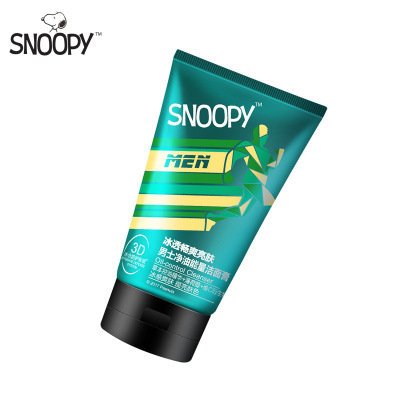 snoopy男士洗面奶男士控油洗面奶冰透畅爽亮肤洁面膏|ms