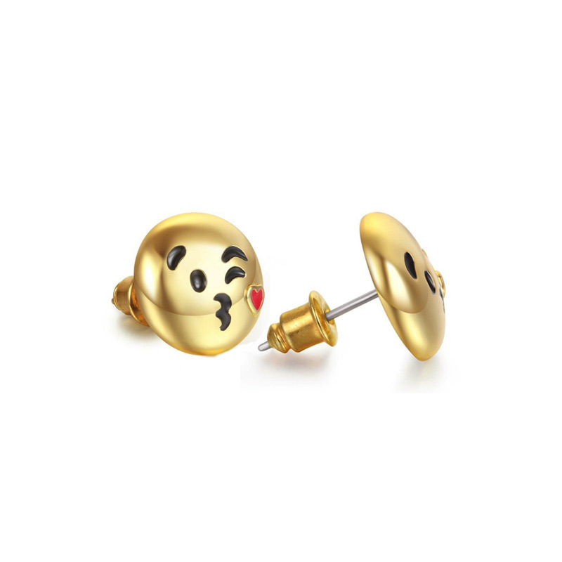 Alloy Oil Dripping Fashion Smile Emoji Dogs Ladybugs Earrings Nihaojewelry display picture 6