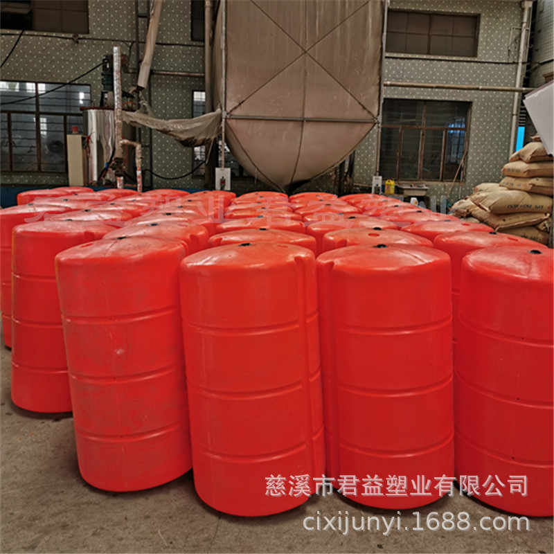 工厂批发水面拦污漂600*1000圆柱形聚乙烯滚塑拦污装置浮筒