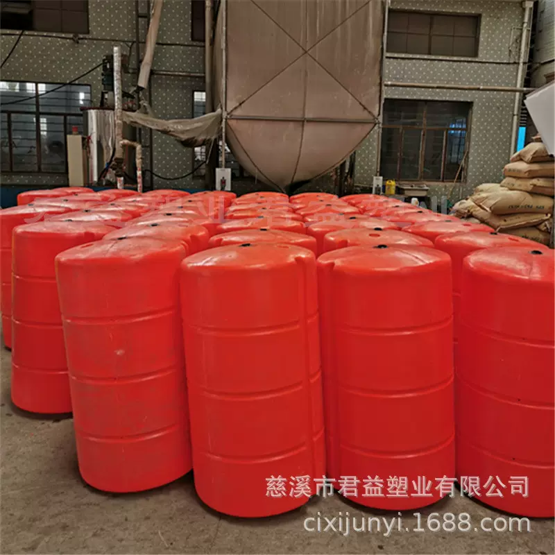 工厂批发水面拦污漂600*1000圆柱形聚乙烯滚塑拦污装置浮筒