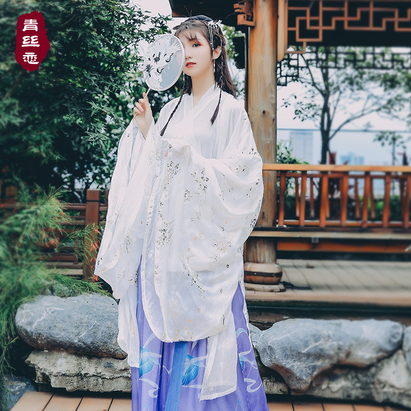 Black hair Original brand Hanfu customized ancient costume Costume Ruskirt Horse face skirt Big sleeves Hanfu Customized machining