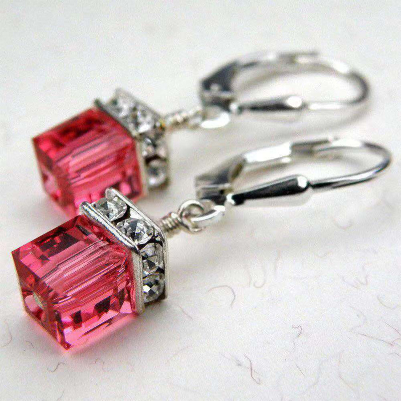 Women'S Gender Plating, Inlay Design Fashion Square Alloy Plating Inlay Artificial Gemstones Women's Drop Earrings 1 Pair