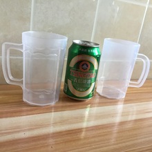 夏季爆品透明扎啤杯啤酒杯圆底带嘴水具果汁杯塑料带刻度凉水壶