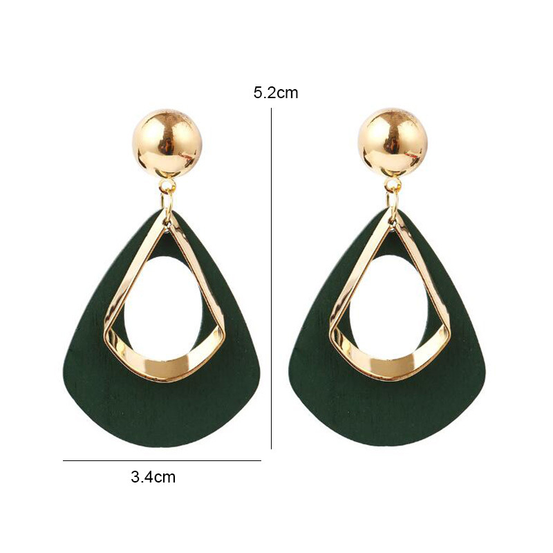 Plating Design Simple Style Style Simple Style Geometric Alloy Wood Plating Women's Drop Earrings