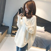 Scarf, sweater, knitted winter top, oversize, long sleeve, increased thickness, V-neckline