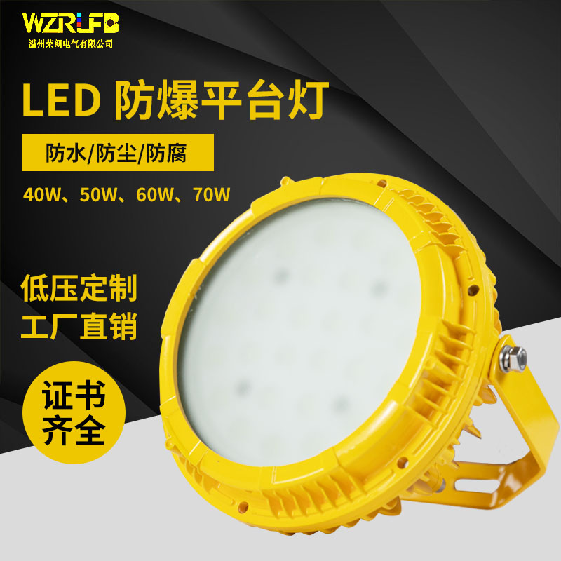 led防爆灯 40w50w60w70w应急防爆油站灯电厂化工业三防平台泛光灯|ru