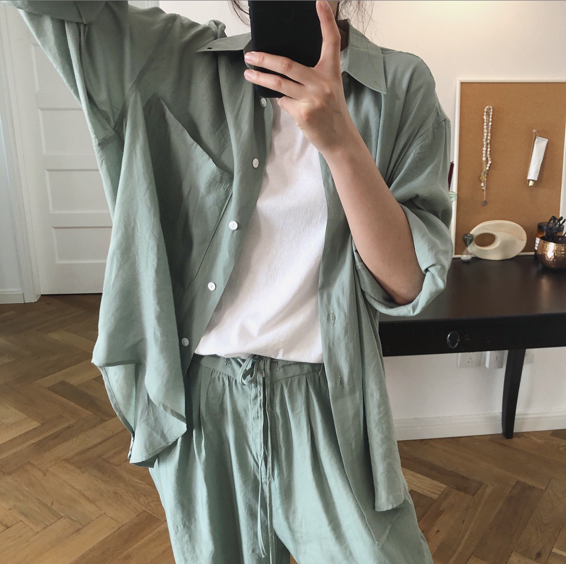 Lubei summer new Korea fresh lazy lapel shirt pocket loose casual sun protection thin shares women