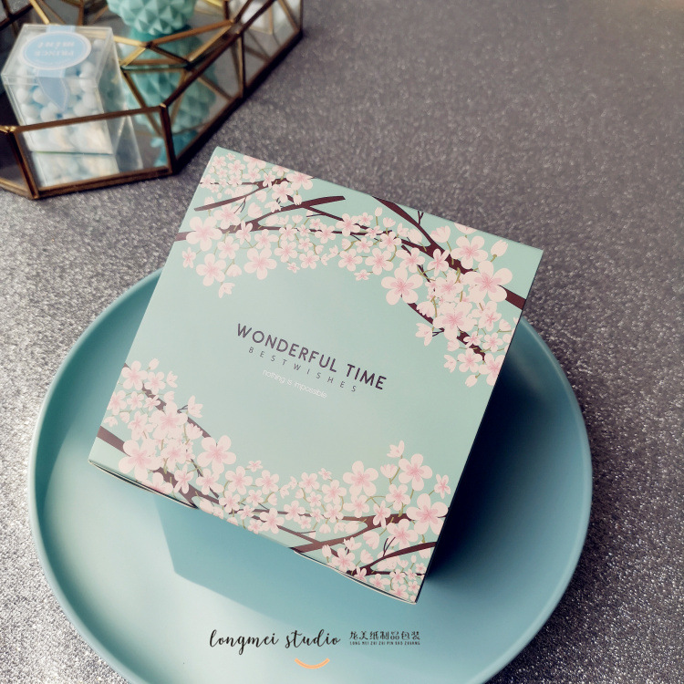 小清新南枣核桃糕糖盒 寒天糖牛轧糖盒牛轧饼干盒牛轧酥包装盒