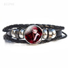 Naruto, woven bracelet for black leather for boys, Birthday gift, wholesale