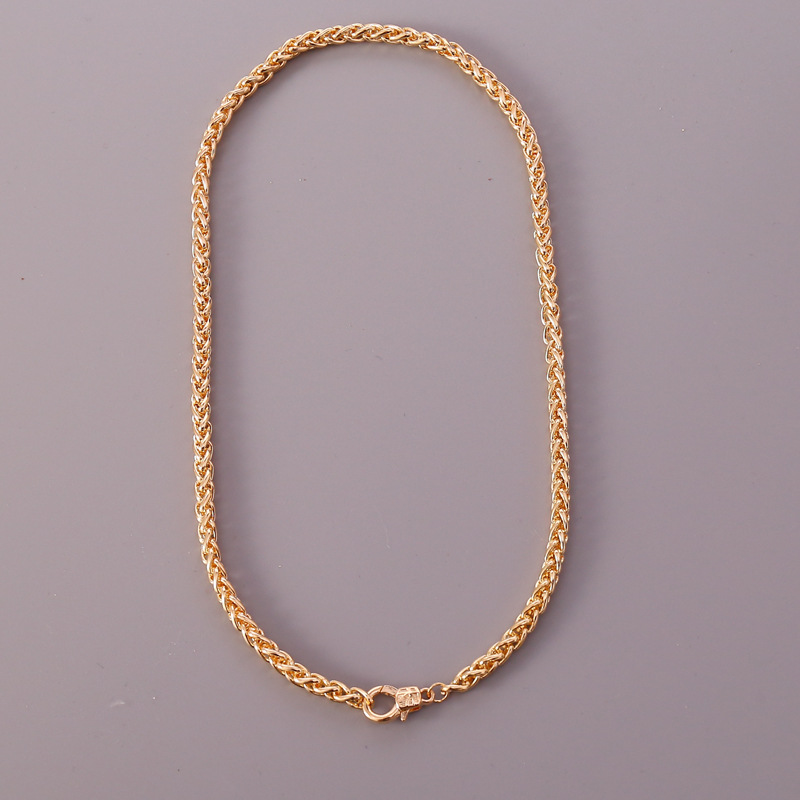 Fashion geometric thick chain tassel necklace