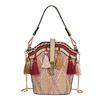 Cute straw bucket, beach shoulder bag, handheld one-shoulder bag, purse, chain, small bag