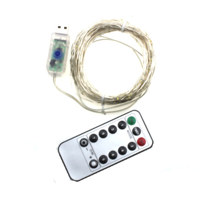 10米100灯铜线灯串8模式USB遥控铜丝灯串庭院节日圣诞彩灯装饰灯|ru