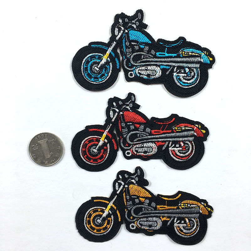Cartoon Harley motorcycle embroidery cloth sticker hat sock clothing schoolbag embroidery hole Patches DIY