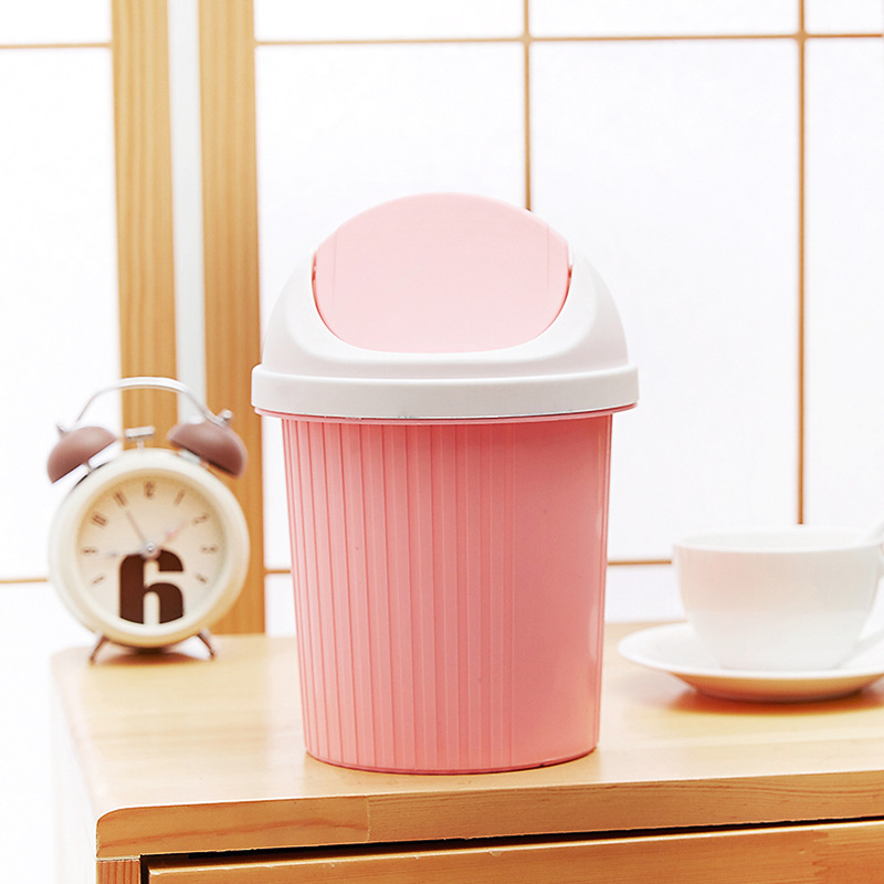 Manufacturers supply and sell plastic trash cans desktop shake lid kitchen living room bathroom household sanitary cleaning bucket small gifts