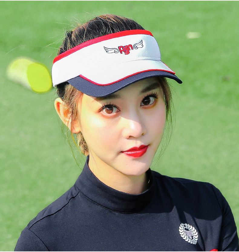 Mũ golf nữ không vành thoáng khí chống nắng mùa hè — MZ019PGM mũ không đỉnh Trắng Đỏ Xanh Navy, MZ019PGM không mũ trắng Bột chi tiết 5