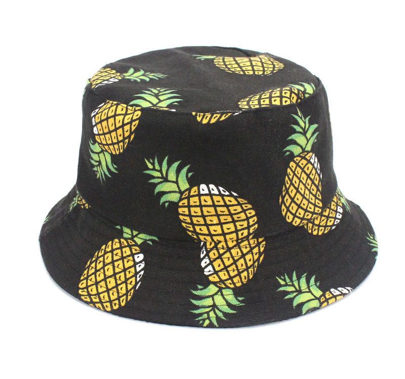 Cappello a pescatore donna leopardo con ricamo ananas_voghion.com