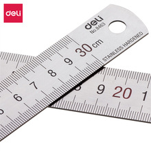 得力8463不銹鋼直尺測量繪圖刻度尺子帶公式換算表辦公30cm 特價