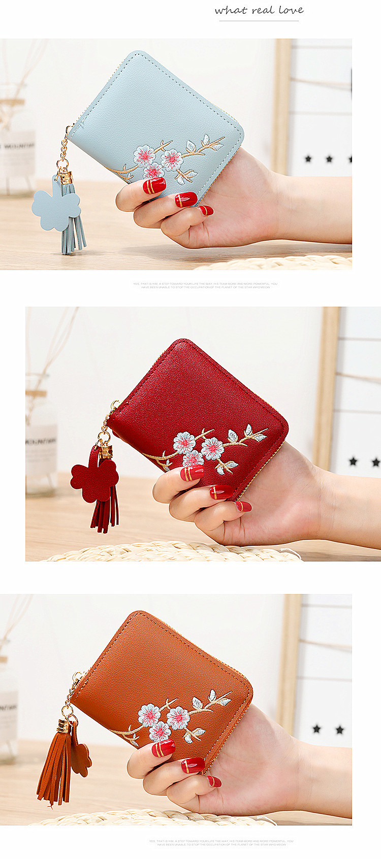 Women's Flower Pu Leather Zipper Wallets display picture 2