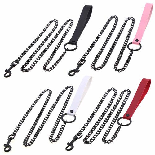 European and American dark gothic style leather leash dog chain dog leash pet leash couple sex toys